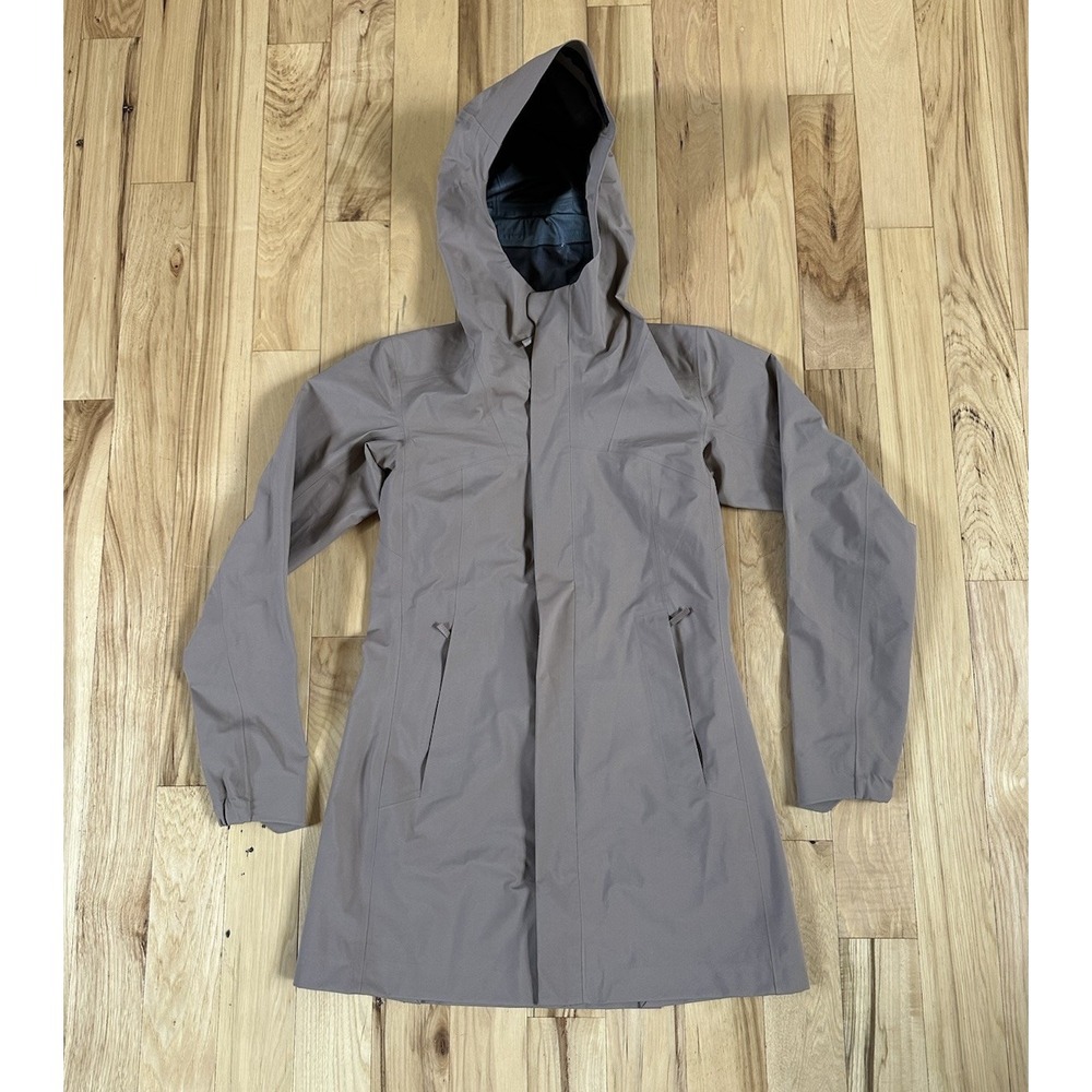 Arcteryx Women's XS Jacket Rain Codetta Coat Jute Brown Gore-Tex USED GEAR EUC